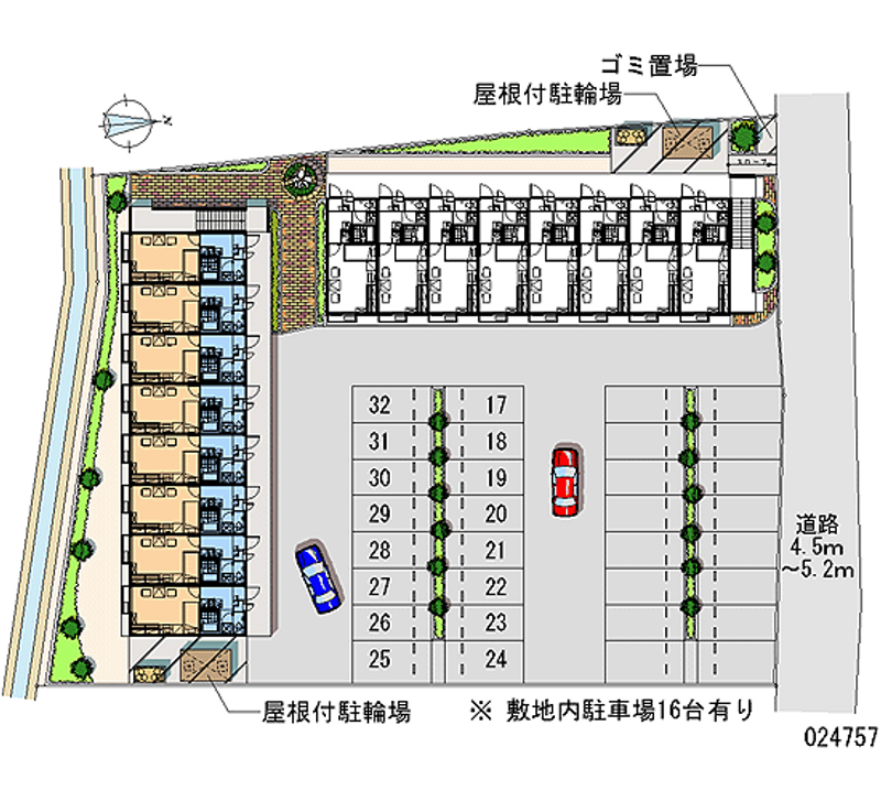 レオパレスリバーサイドＢ 月極駐車場