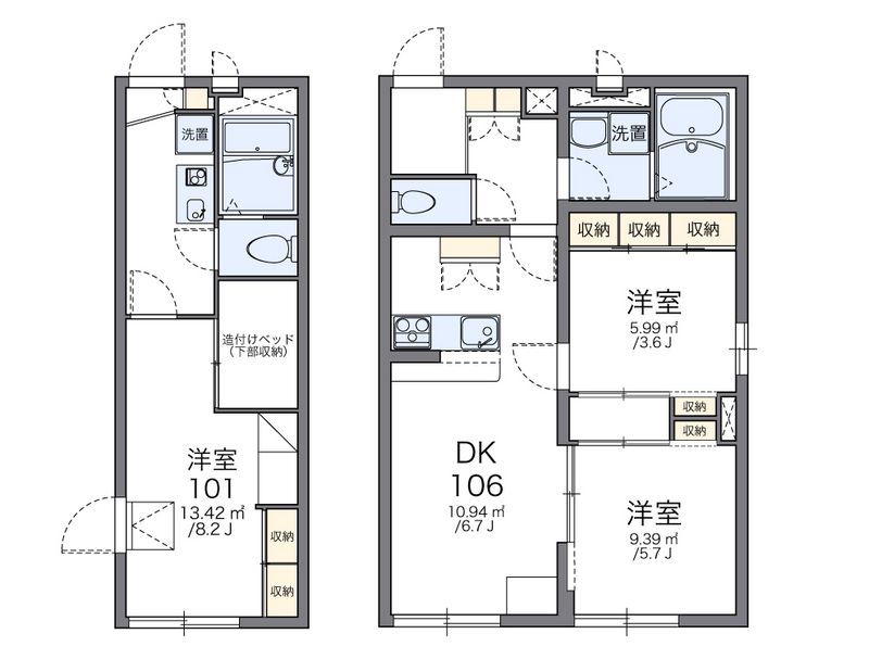 レオパレスレリア 間取図