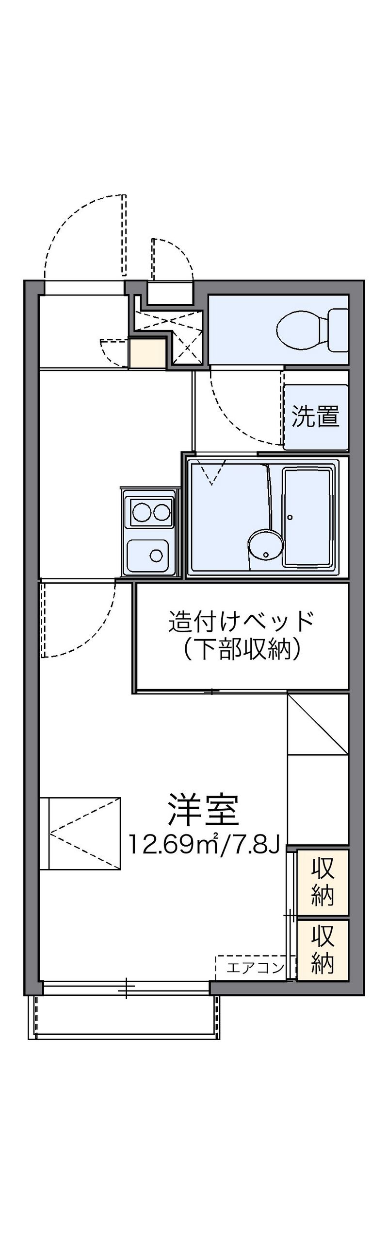 レオパレスリバーサイド虹 間取図