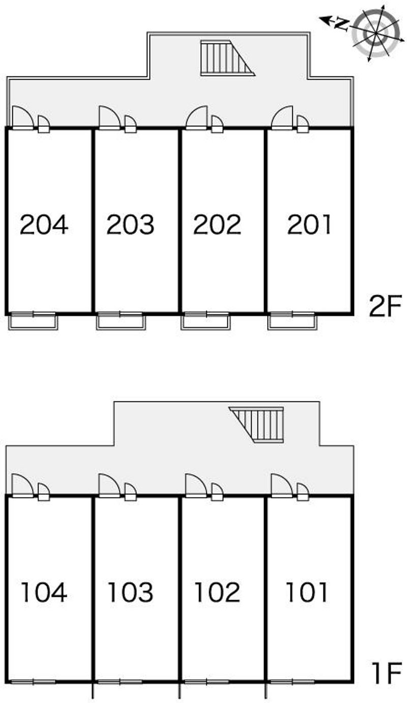 レオパレス中新井　ｃｏｕｒｔ 間取配置図