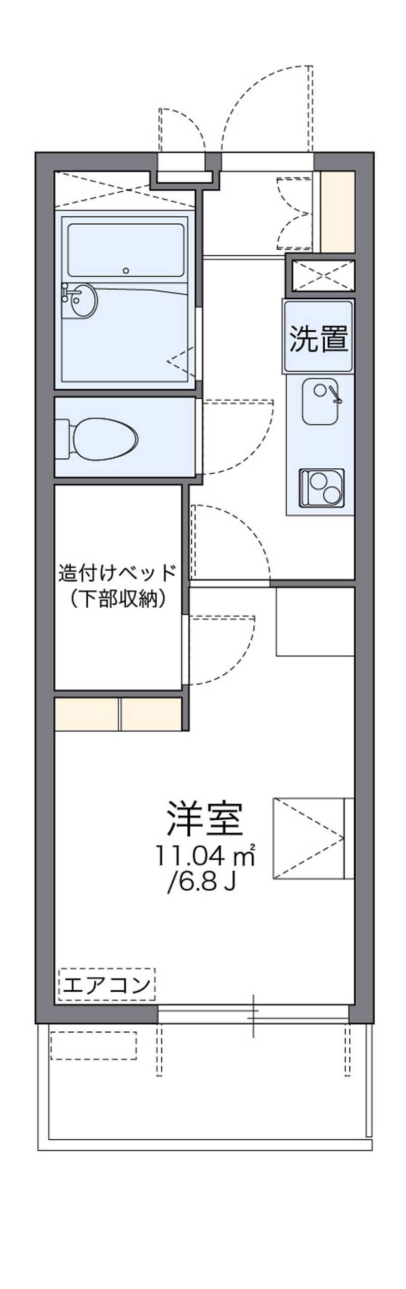 レオパレスシャルム花園 間取図