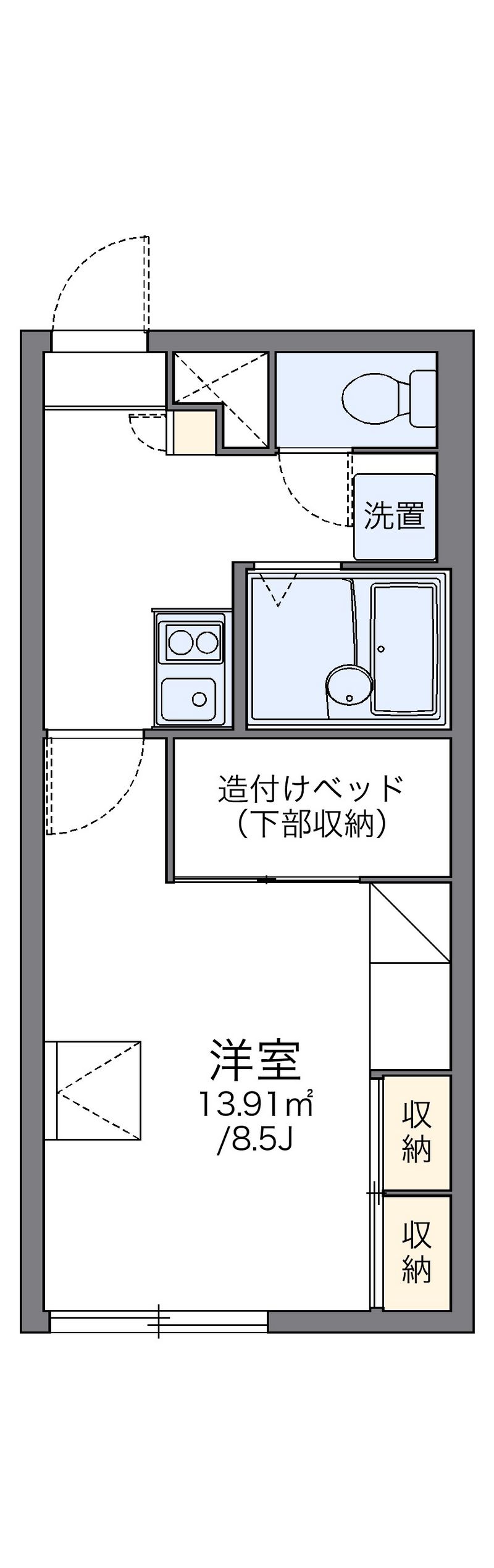 レオパレスサンライズ苗穂 間取図
