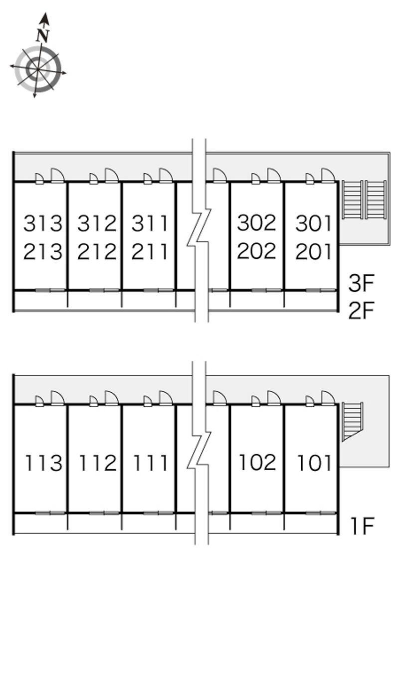レオパレスアドミラブールワタル 間取配置図