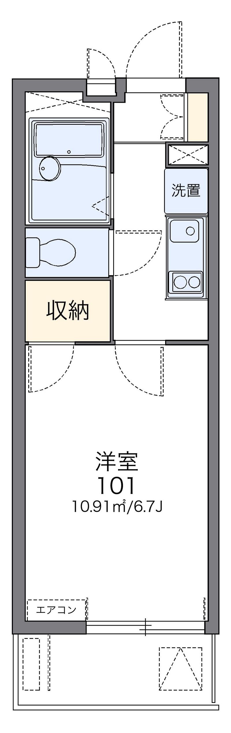 レオパレスアズール新都心 間取図