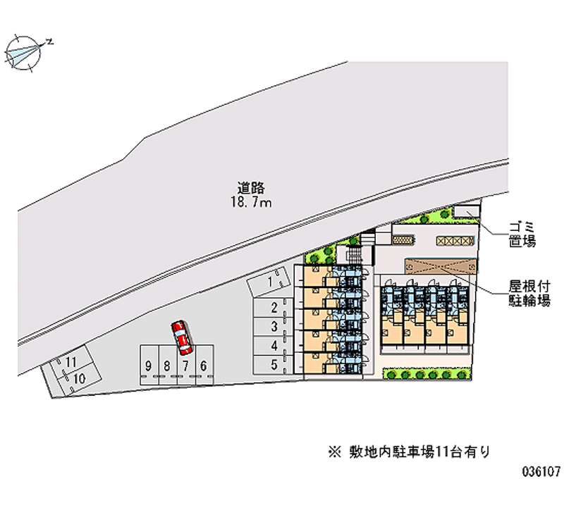 レオパレスエクレールＫ　若松 月極駐車場