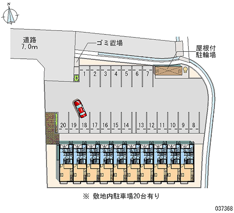 レオパレスサーブ 月極駐車場