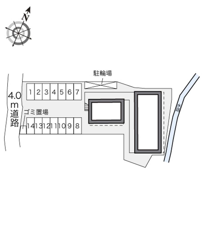 レオパレスポムール 駐車場