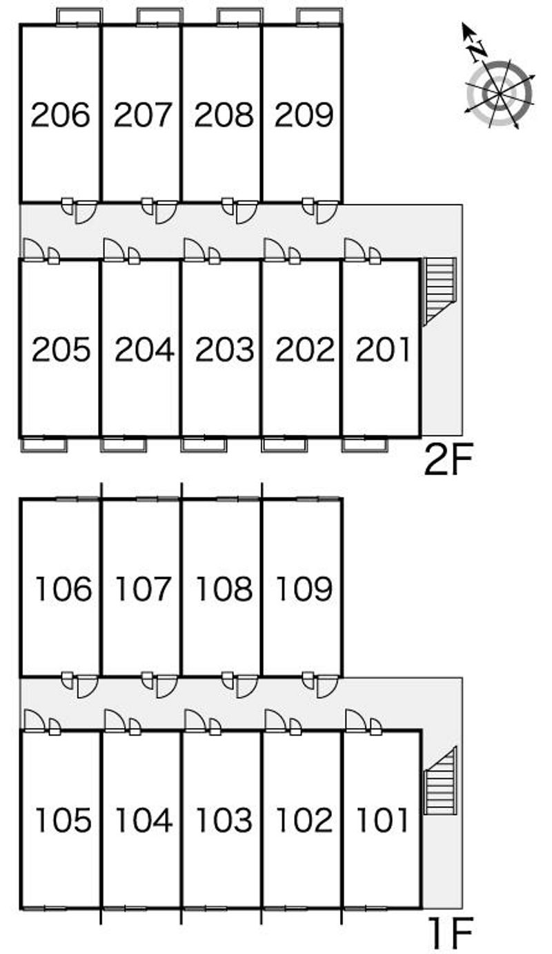 レオパレス姶Ｌａｎｄ 間取り配置図