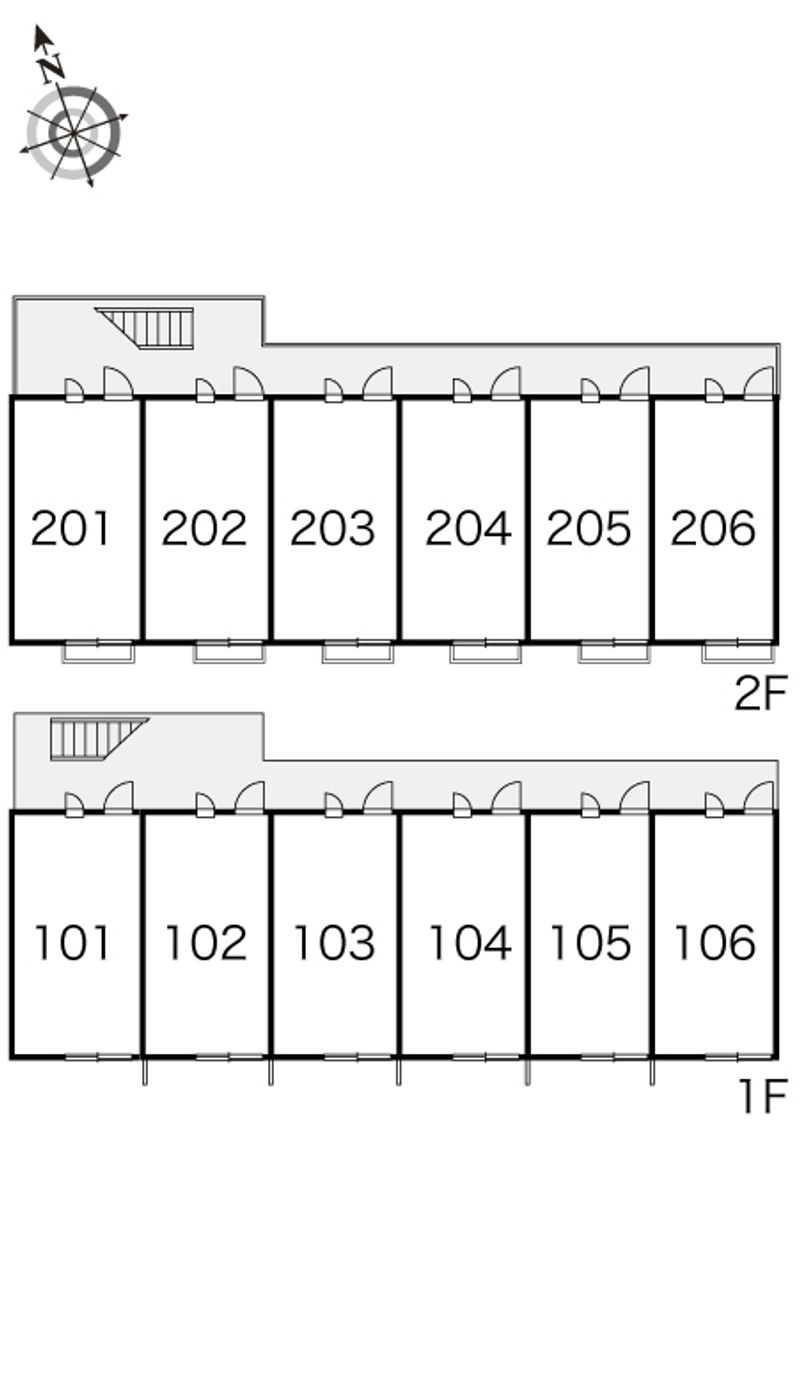 レオパレスきたじま３番館 間取配置図
