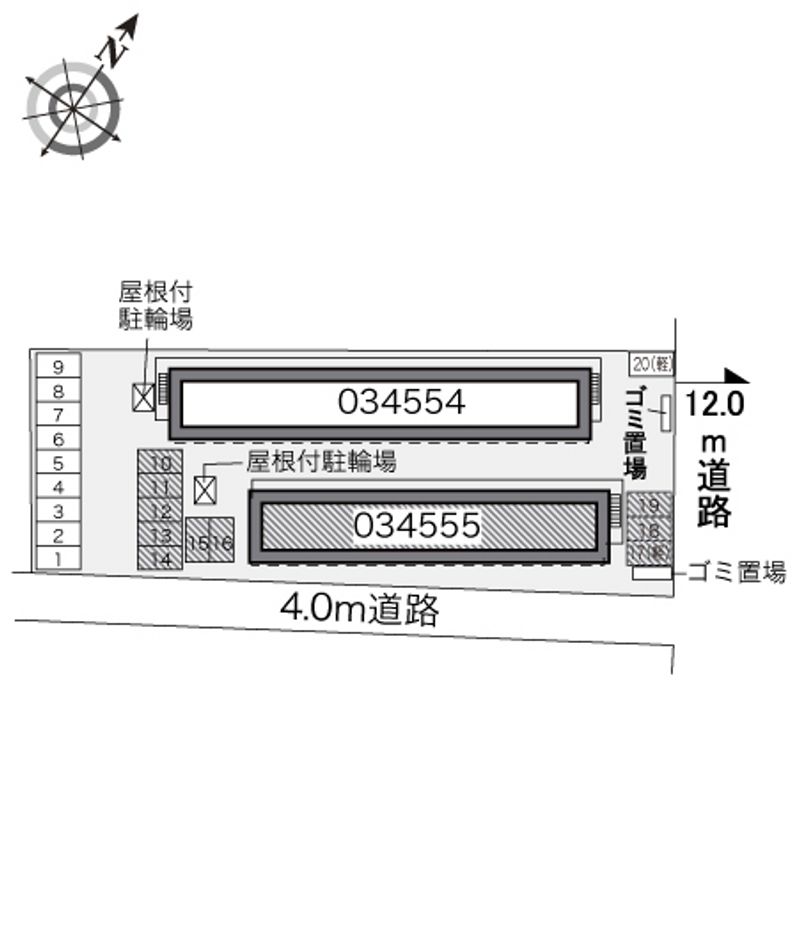 レオパレスロワジール西野Ｂ 配置図