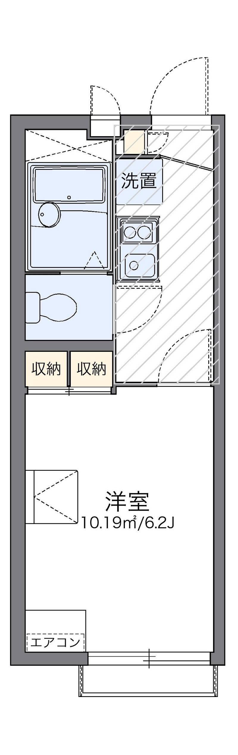 レオパレスシャトーナカジマＣ棟 間取図
