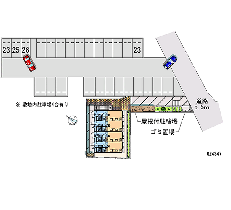 レオパレスピエルリー 月極駐車場