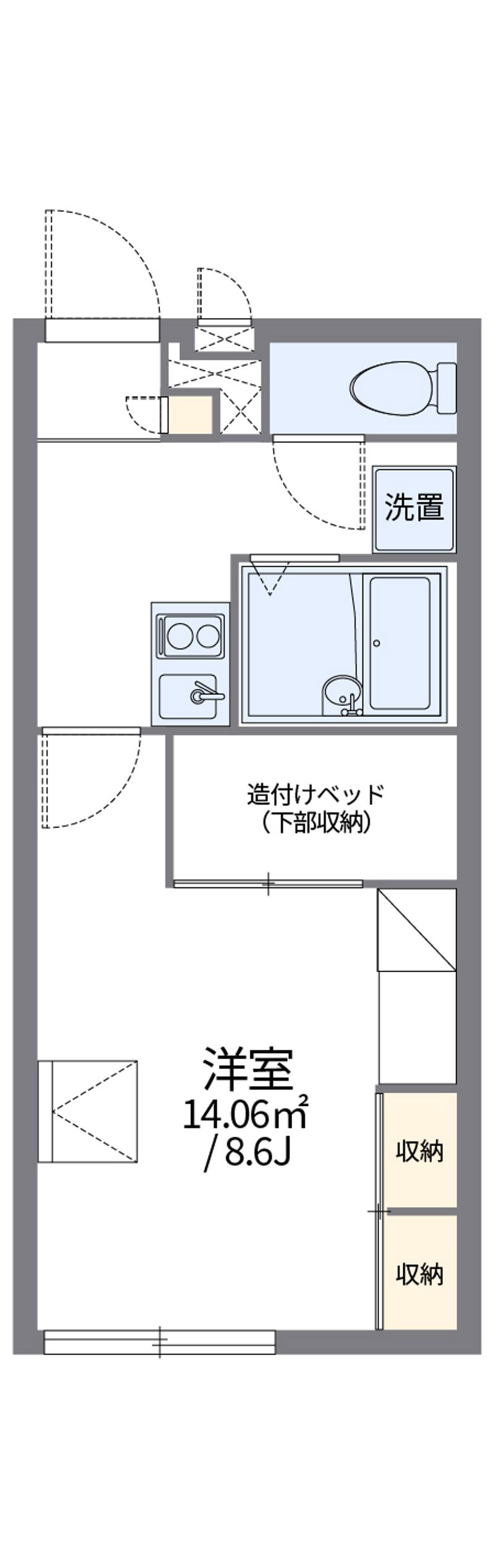 レオパレスグリーンコート乙島 間取図