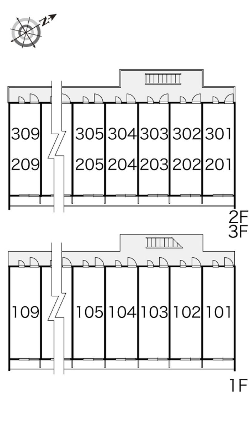 レオパレス石神井公園 間取配置図