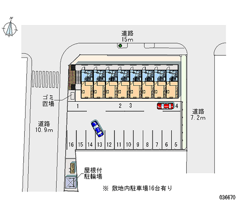 レオパレストップヒルズ富士見 月極駐車場