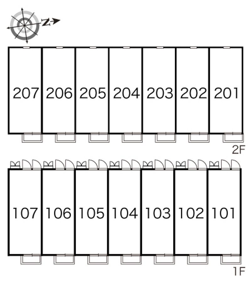 レオパレス北中江 間取配置図