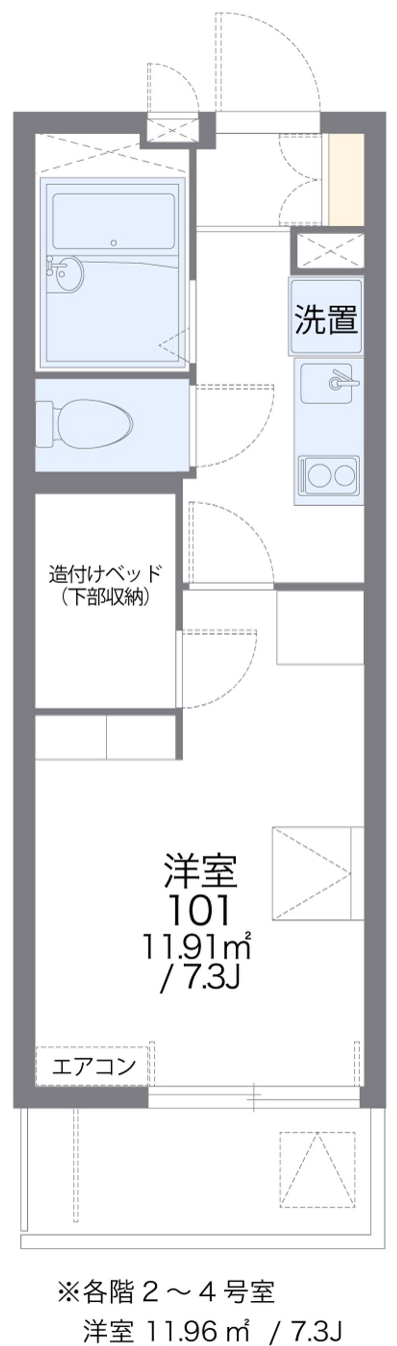 レオパレスＮＩＳＨＩＵＲＡ 間取図
