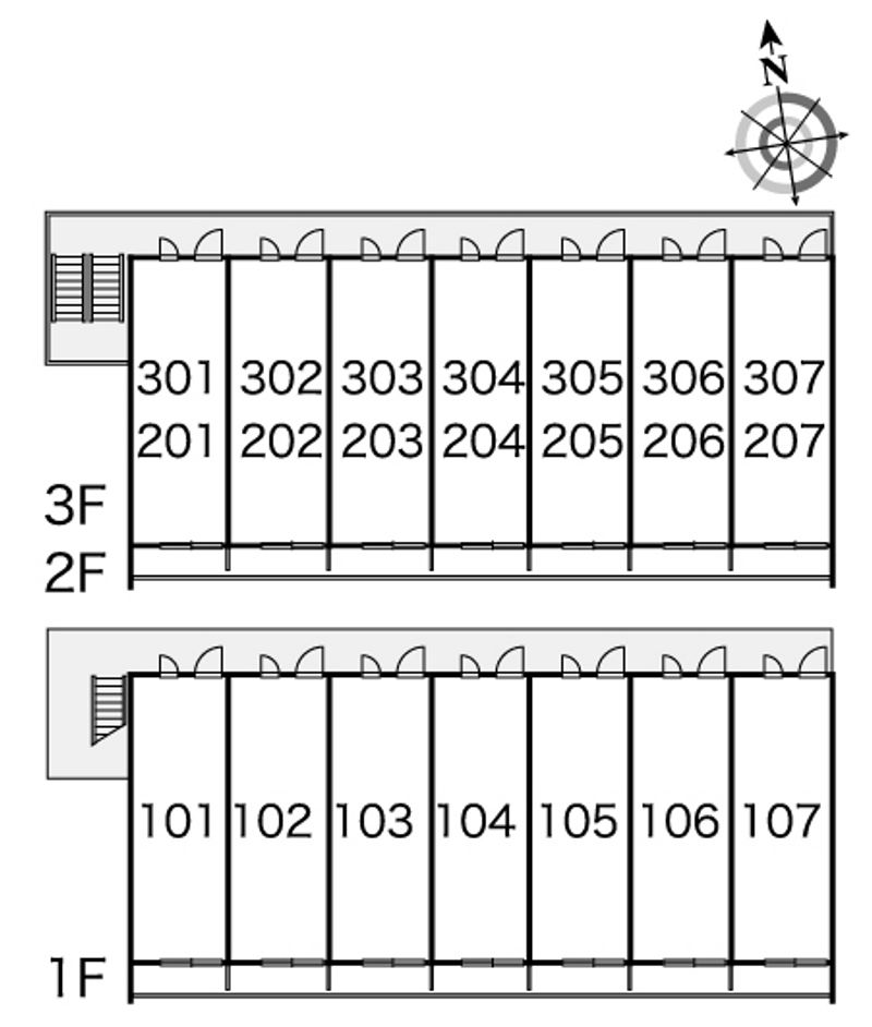 レオパレスワッフル 間取配置図