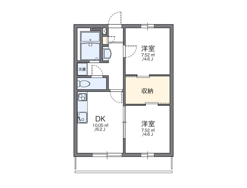 レオパレスはなみずき弐番館 間取り