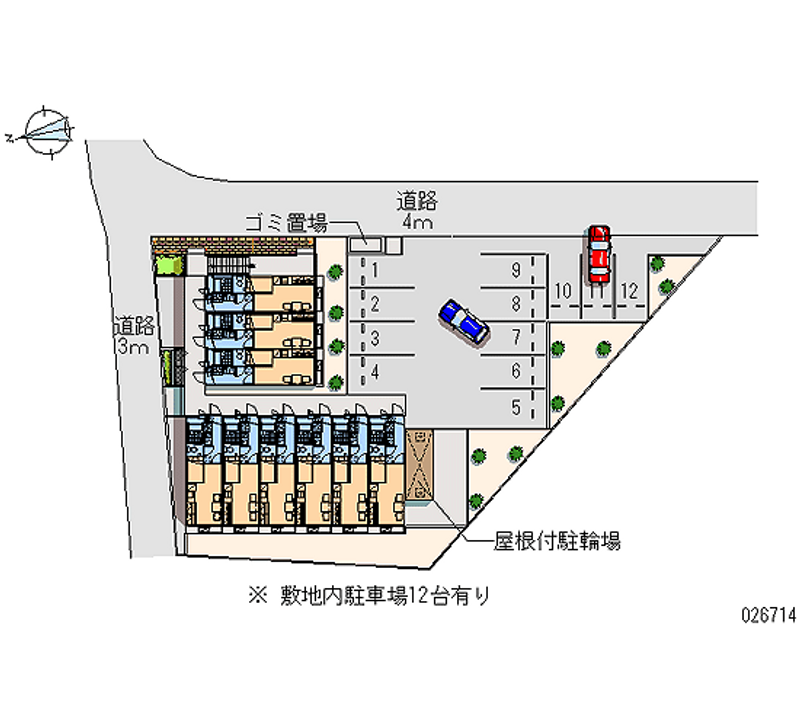 レオパレスウッズ春日 月極駐車場