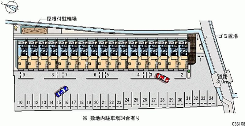 レオパレスエクレールＫ竹原 月極駐車場