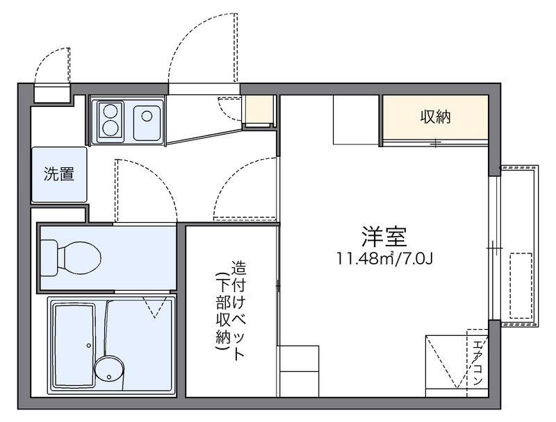 レオパレス三条東山 間取図