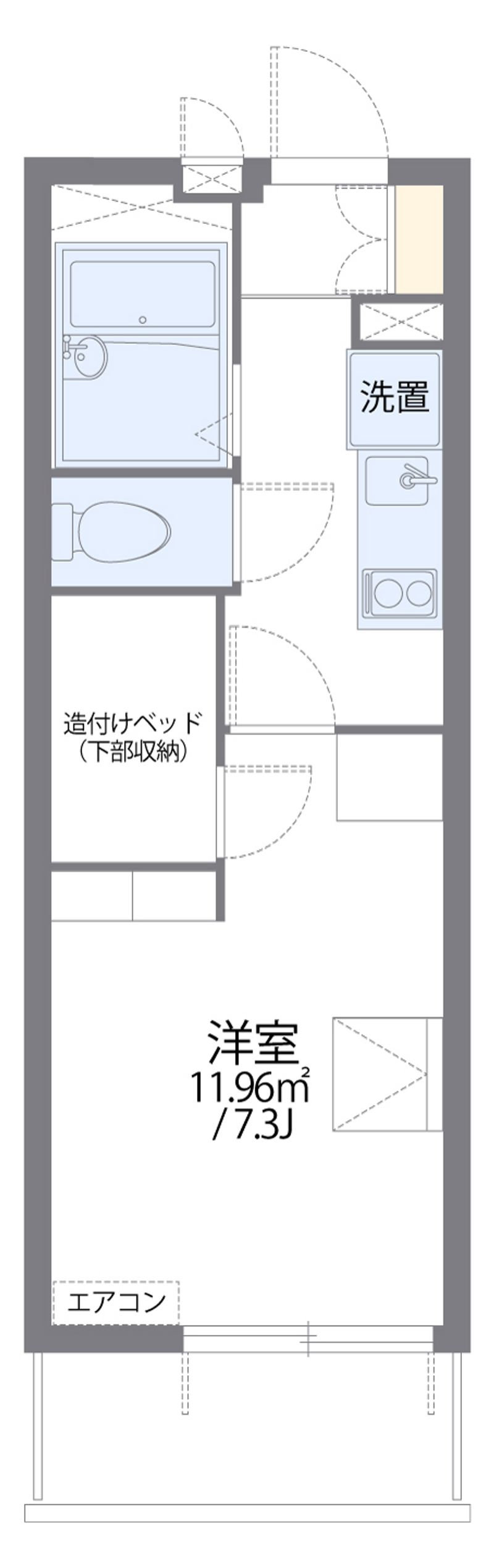 レオパレスセノーテ黒川 間取図