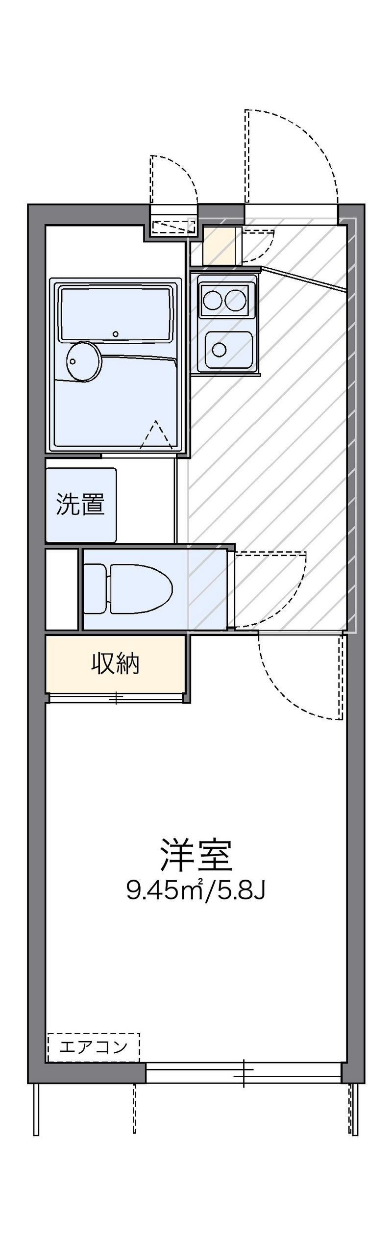レオパレスコンフォート宇留毛 間取図