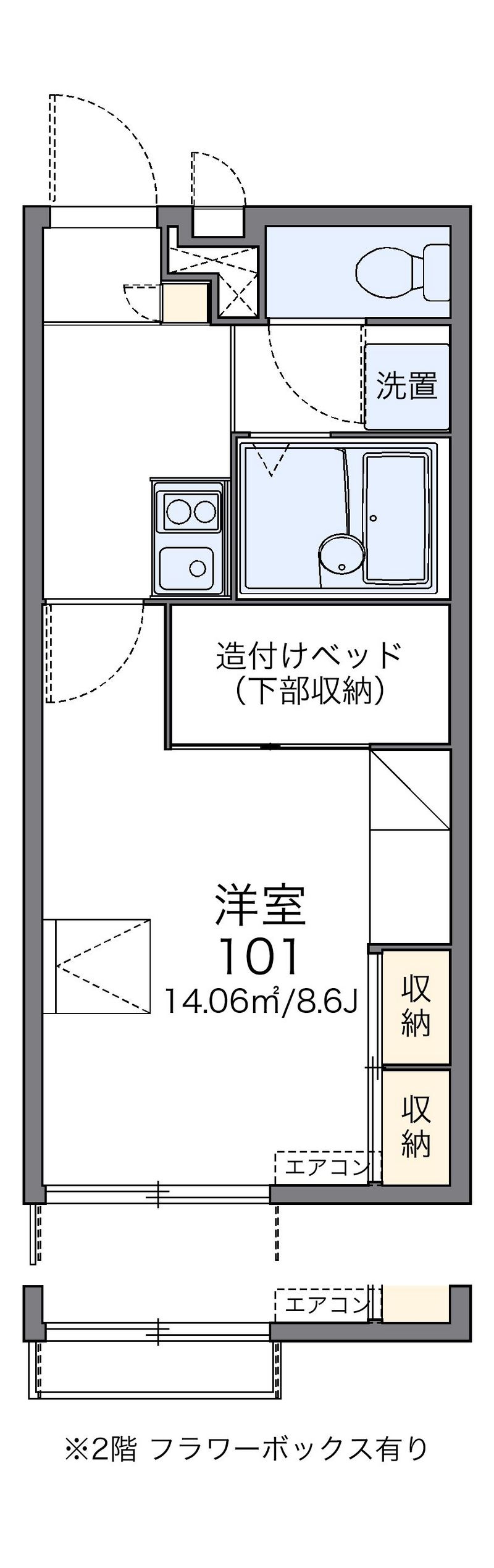 レオパレスシャルム　メゾン木津 間取図