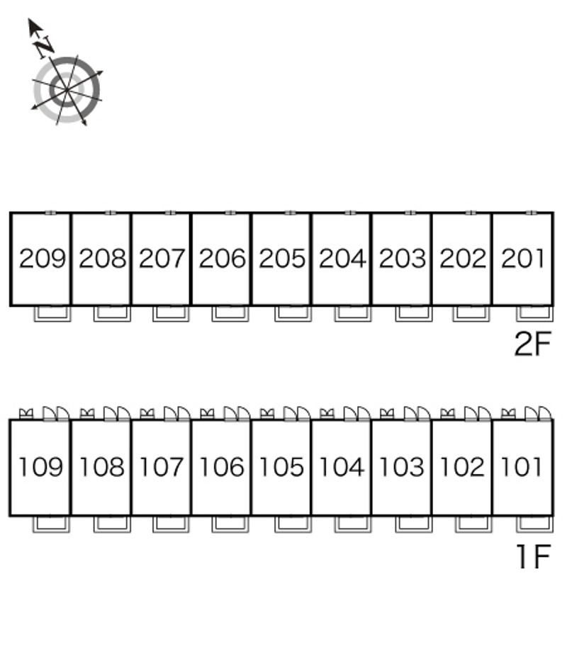 レオパレスアルビレオＢ 間取配置図
