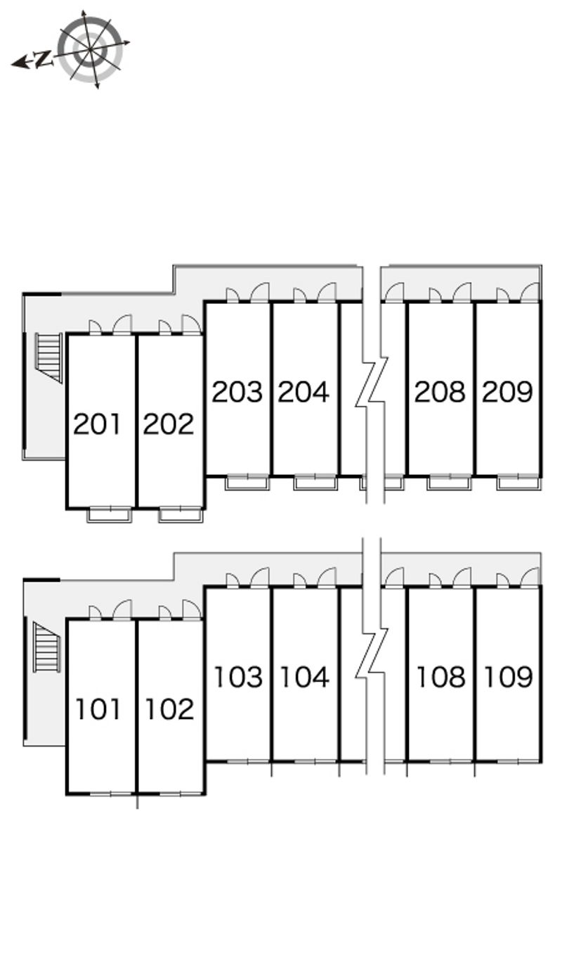 レオパレスダンケ蛍池 間取配置図