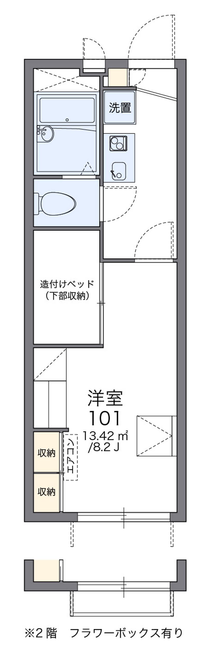 レオパレスはなみずき 間取図