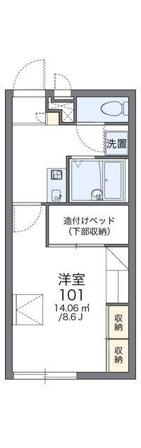 レオパレスパインガーデン 間取り図