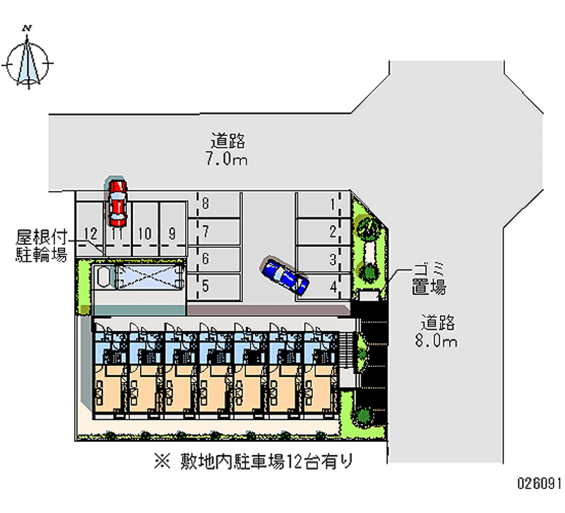 レオパレスなかやしき 月極駐車場