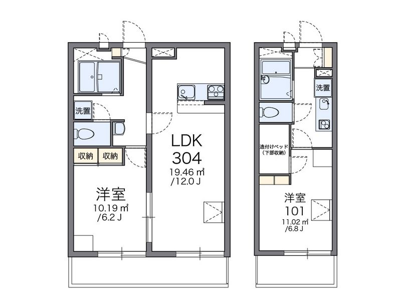 レオパレスエクシード 間取図