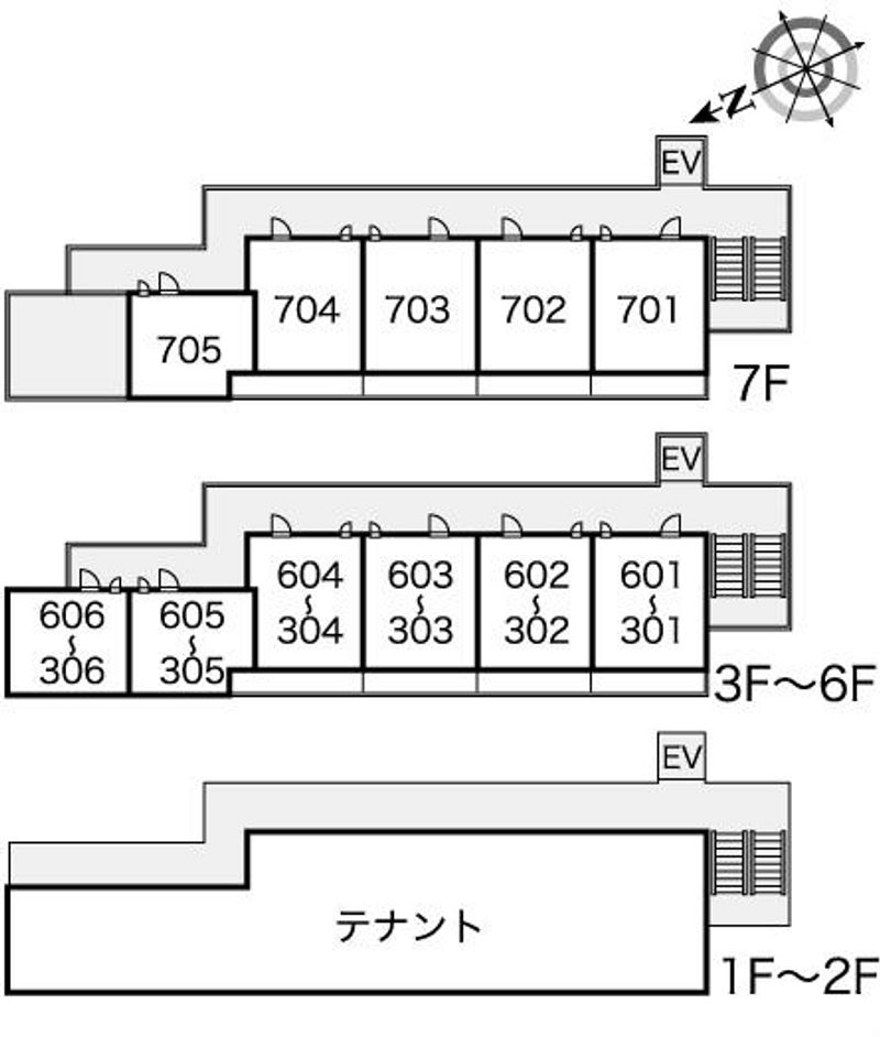 レオパレスアストラーレ茶屋町東 間取配置図