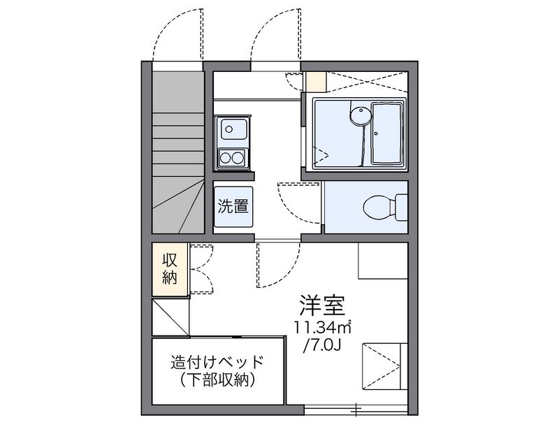 レオパレスハミング熱田 間取図