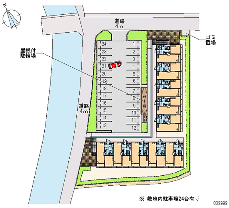 レオパレスアイコート川南 月極駐車場