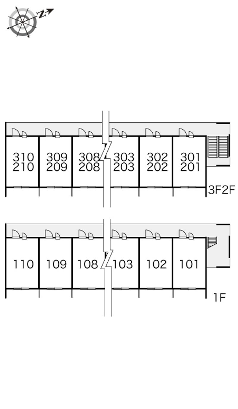 レオパレスシェソワ　城南 間取配置図
