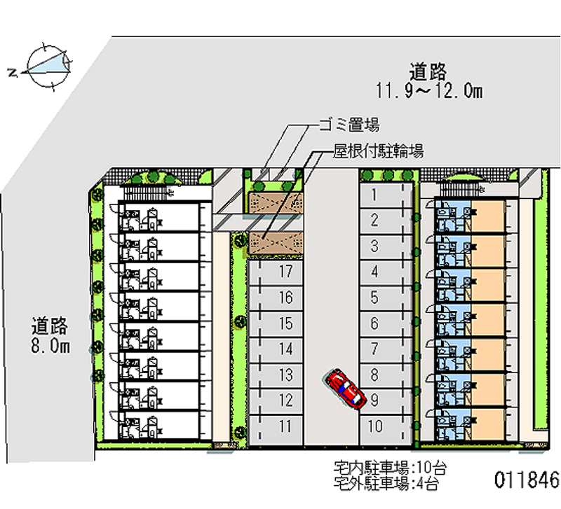 レオパレス新町Ｂ 月極駐車場