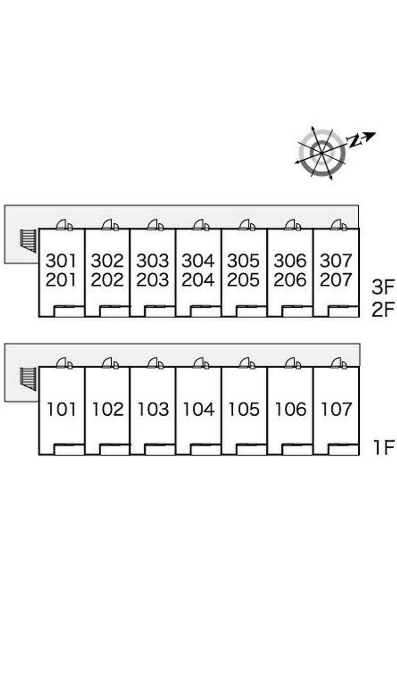 レオパレスエスポアールⅡ 間取配置図