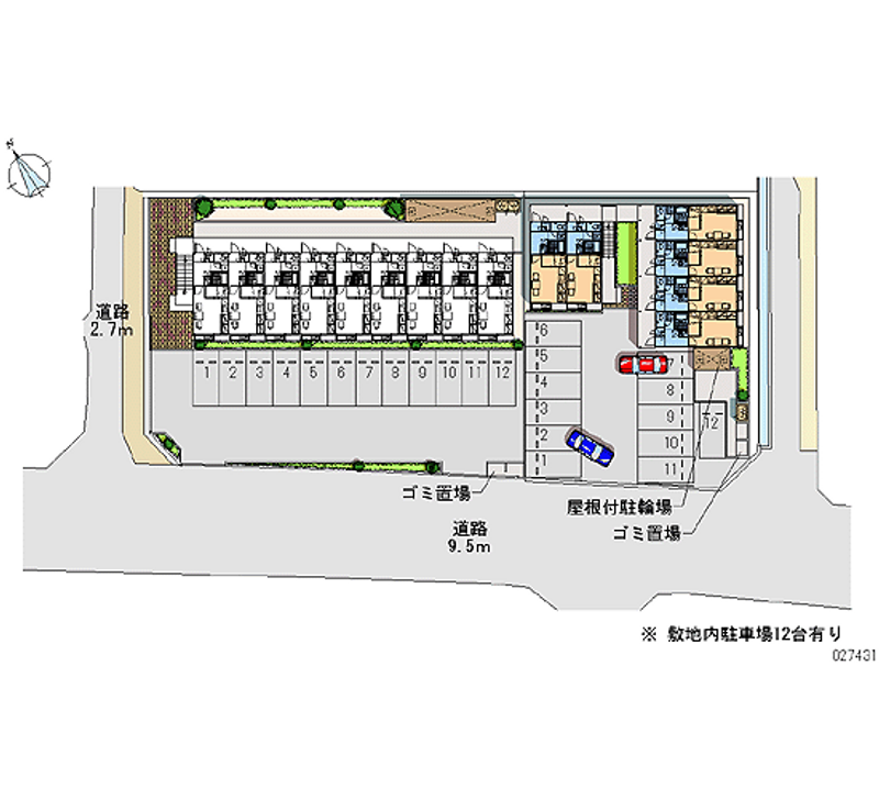 レオパレスミナギⅡ 月極駐車場