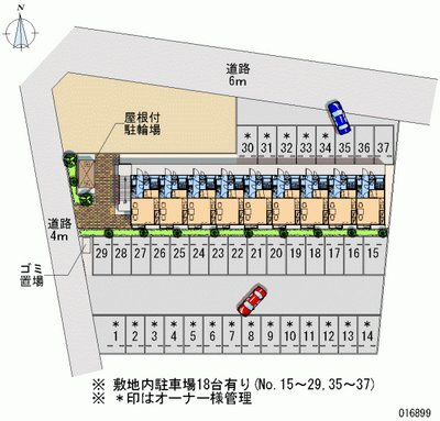 16899 Monthly parking lot