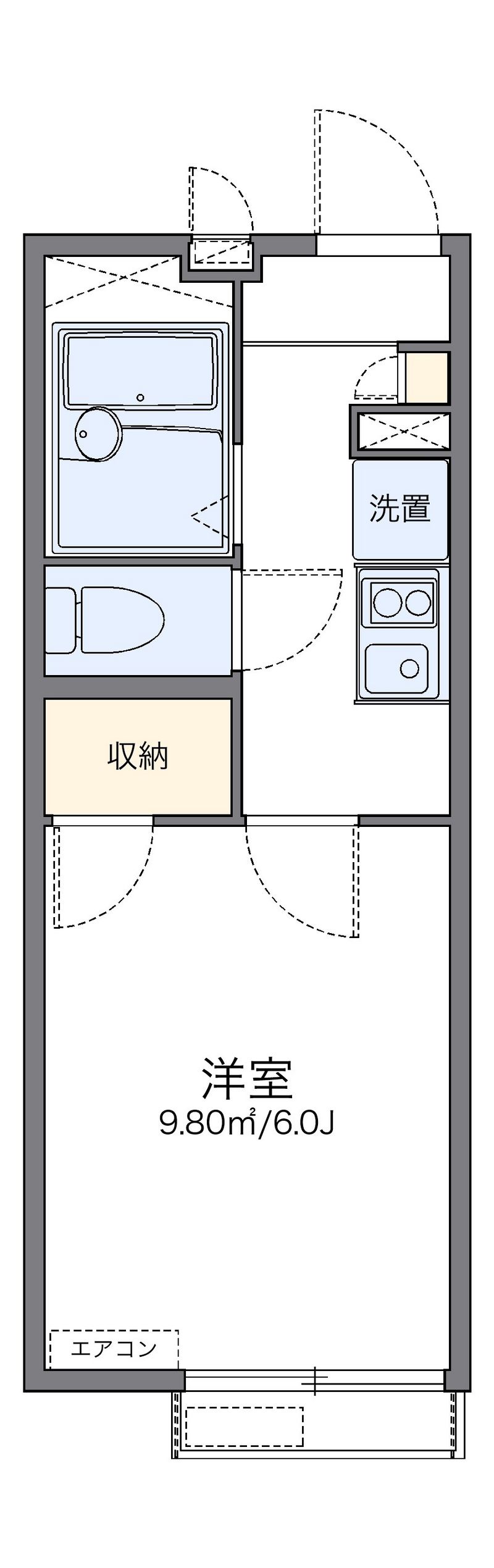 レオパレスサンフォレスト嵐 間取図