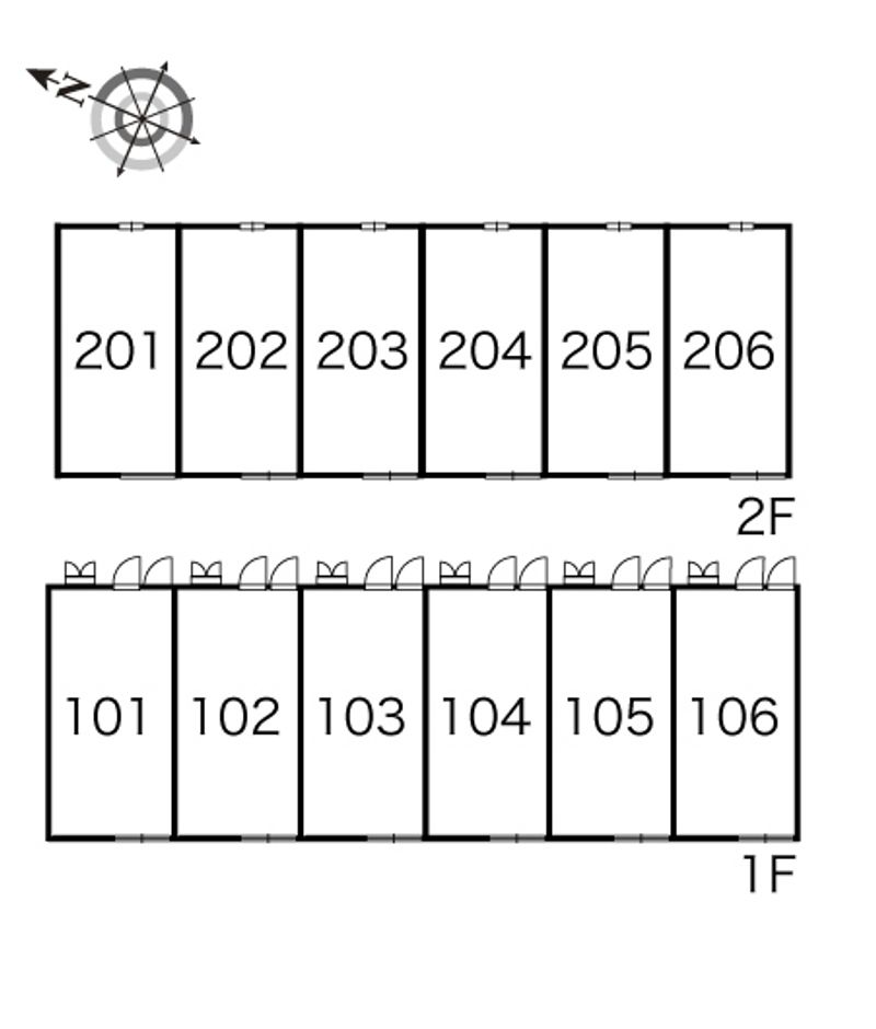 レオパレス新発田西Ⅰ 間取り配置図