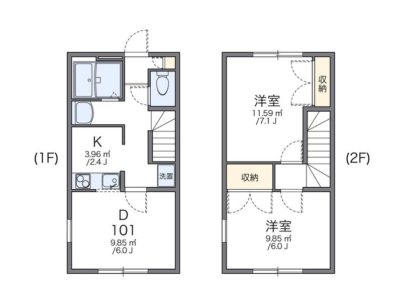 レオパレスクラレット 間取図