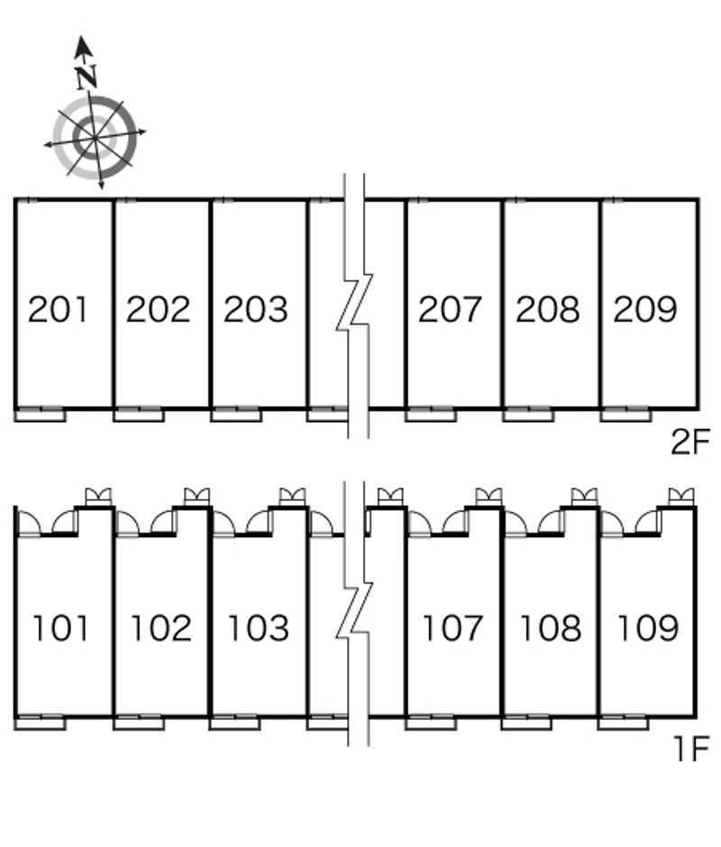 レオパレスアンソレイエ 間取配置図