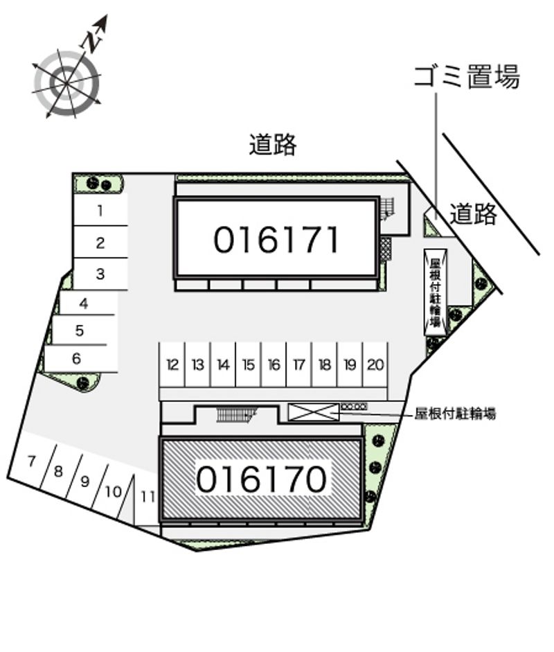 レオパレスプランタン弐番館 配置図