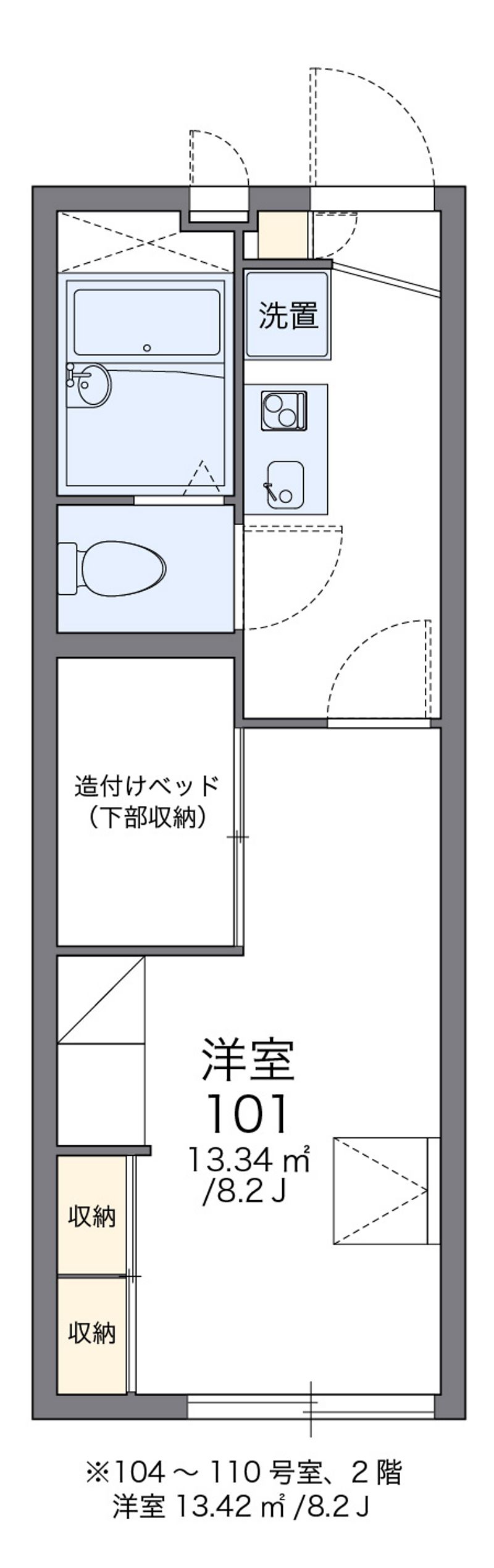 レオパレス千防 間取図