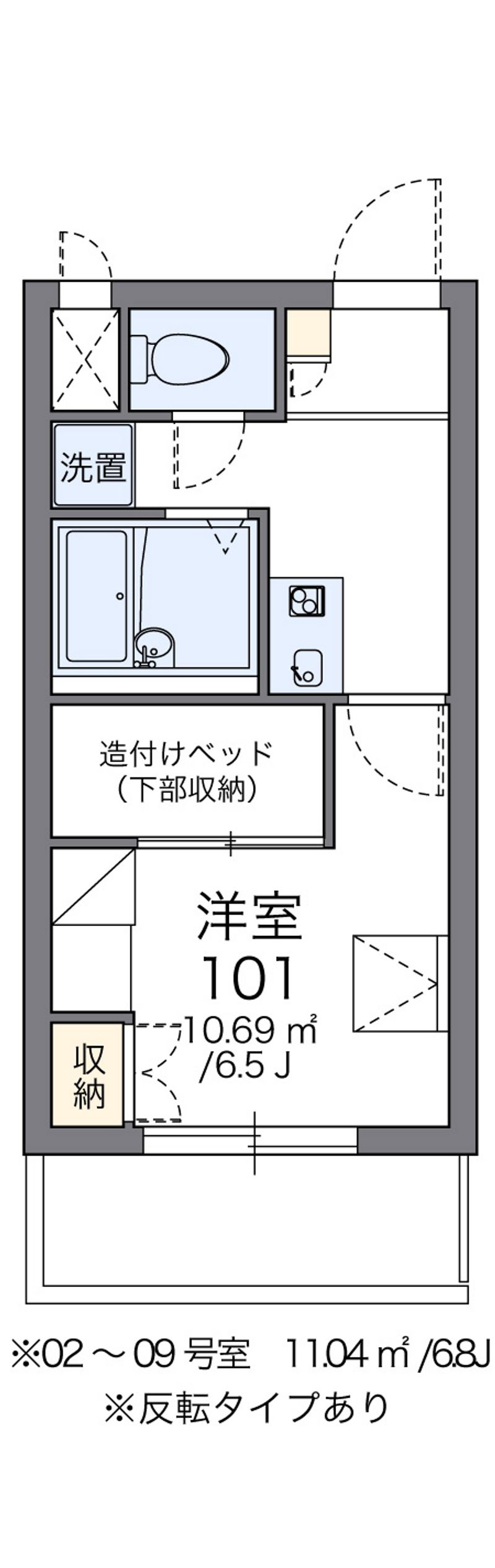 レオパレスヴィルヌーブ川崎Ａ 間取図